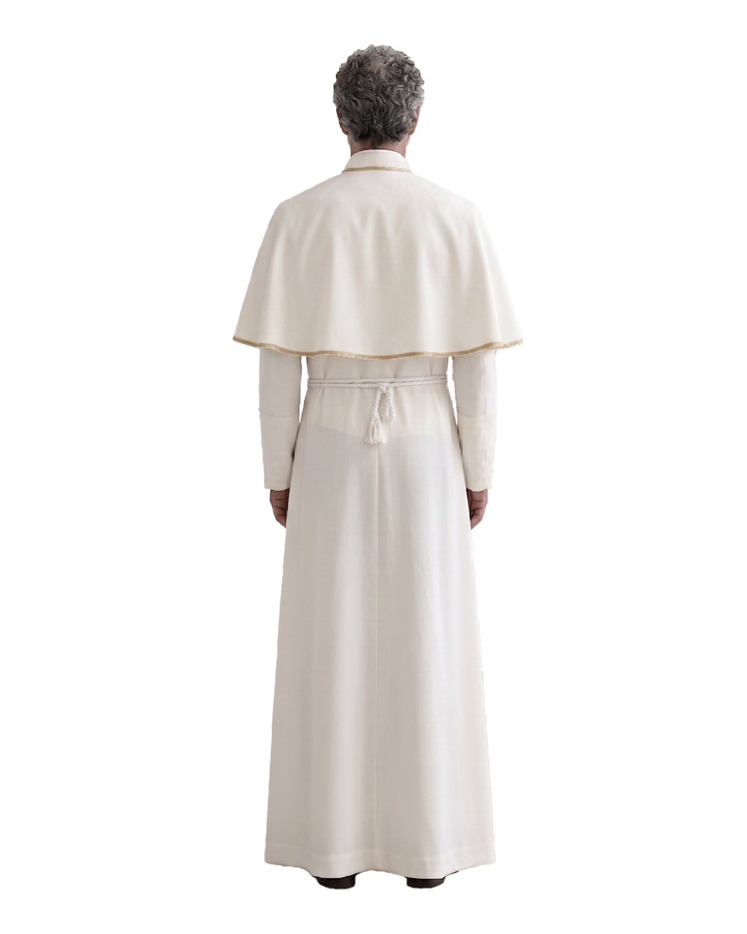 Pèlerin de dos, avec cape